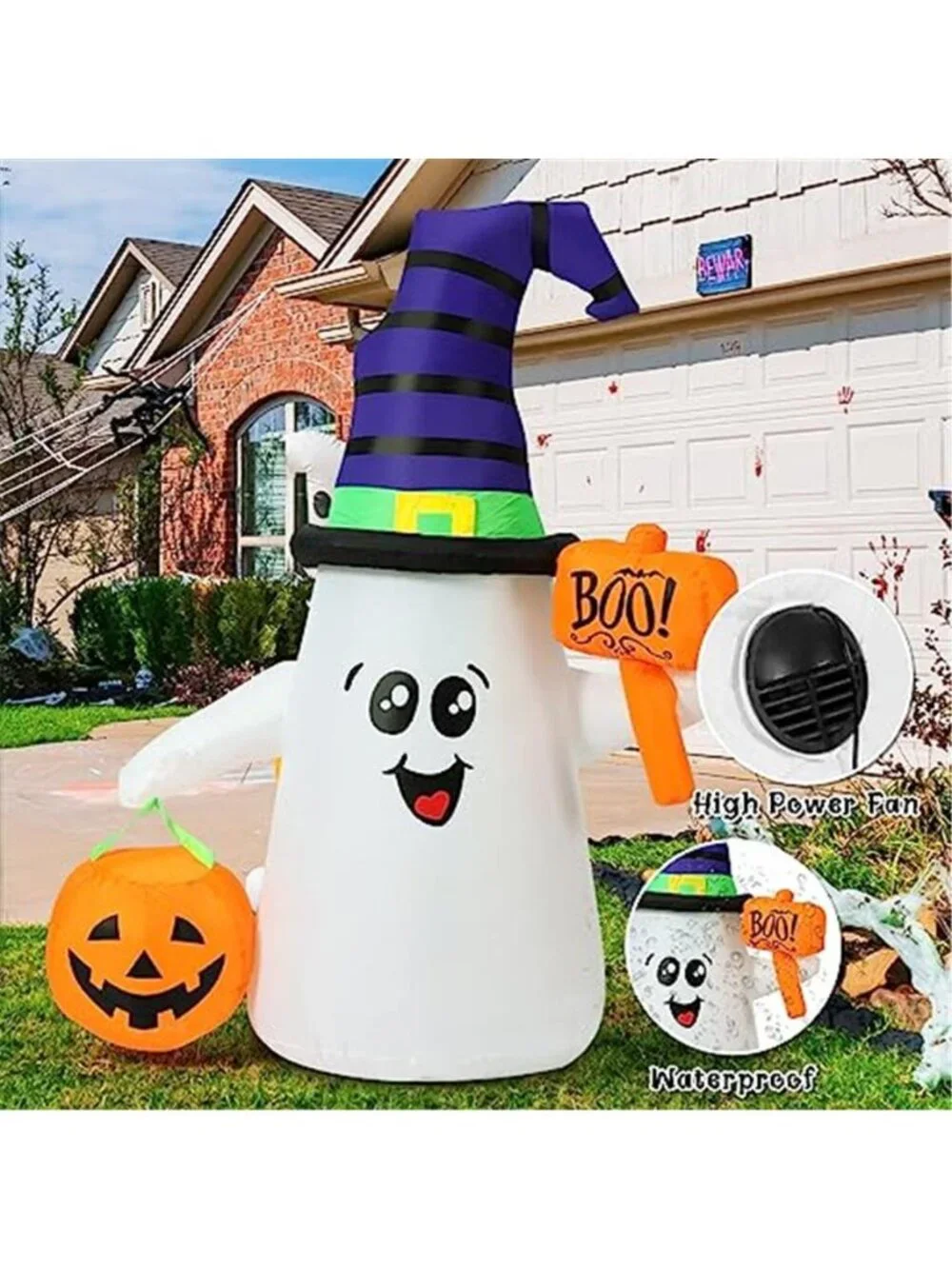 5 FT Halloween Inflatables Ghost Outdoor Decorations Blow Up Yard Cute